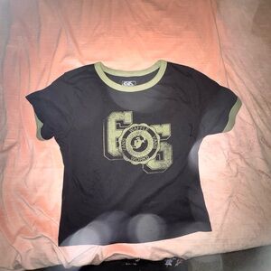 Vans Waffle Works Graphic Ringer Tee Black Olive Trim Size M